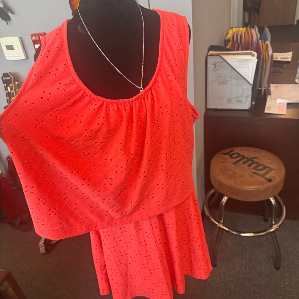 Torrid 3X Orange Two Piece Skirt Set - Picture 3 of 3